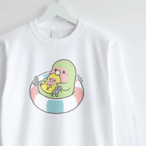 長袖Tシャツ プカプカうきわ コザクラインコ