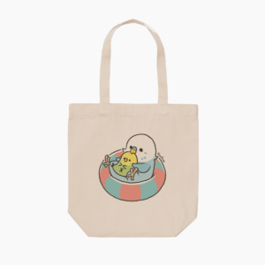 トートバッグ 夏 浮き輪イラスト セキセイインコ