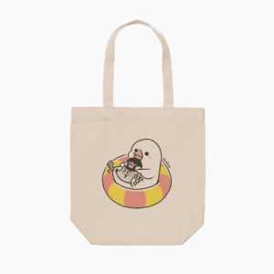 トートバッグ 夏 浮き輪イラスト 文鳥