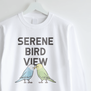 長袖Tシャツ ことりの背中 セキセイインコ