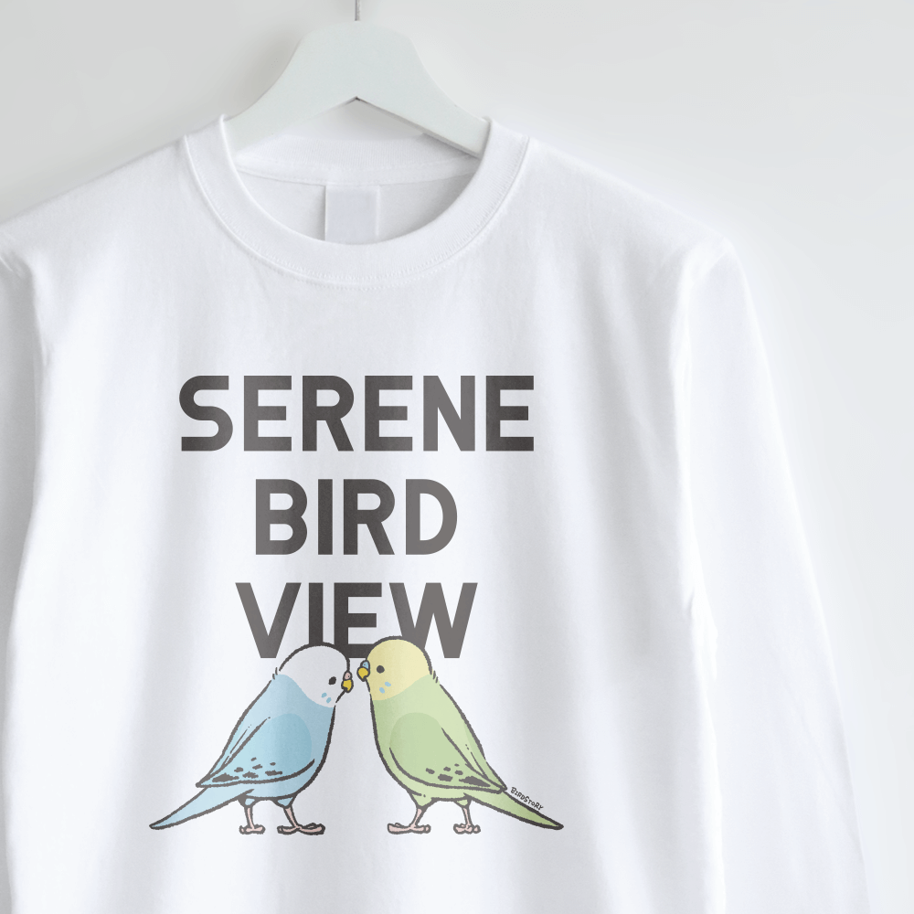 長袖Tシャツ ことりの背中 セキセイインコ
