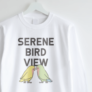 長袖Tシャツ ことりの背中 コザクラインコ