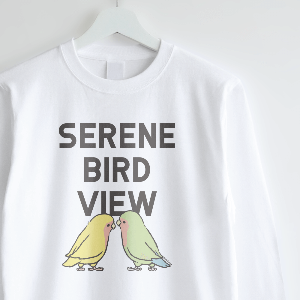 長袖Tシャツ ことりの背中 コザクラインコ