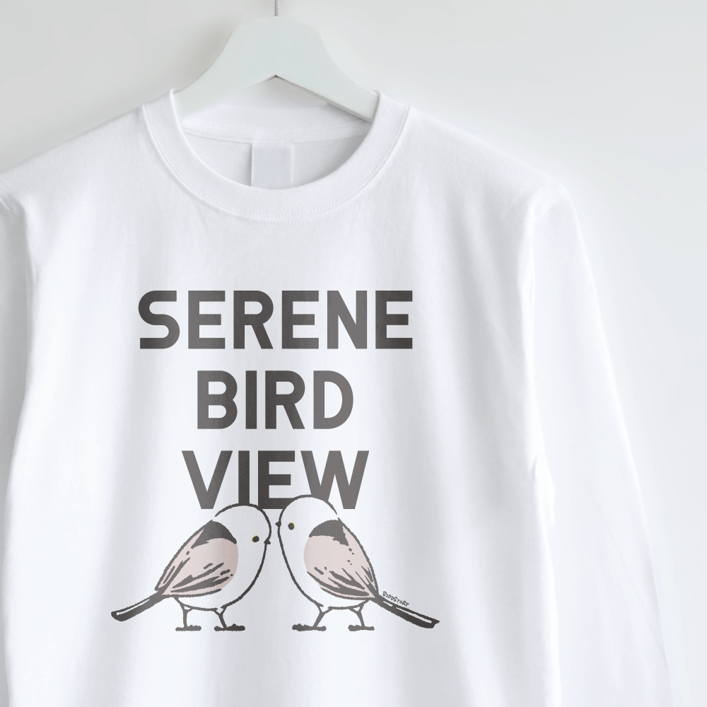 長袖Tシャツ ことりの背中 シマエナガ