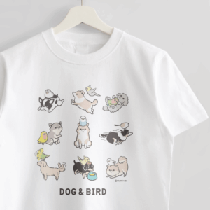 Tシャツ 犬の日 柴犬やシェルティーと鳥さん