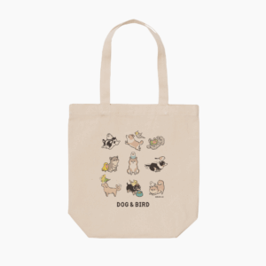 トートバッグ 犬の日 柴犬やシェルティーと鳥さん