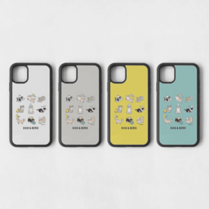 スマートフォンケース 犬の日 柴犬やシェルティーと鳥さん