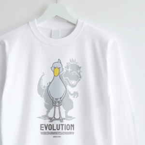 長袖Tシャツ ハシビロコウ 恐竜からの進化 フロントイラスト