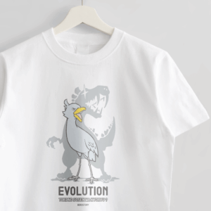 Tシャツ ハシビロコウ 鳥と恐竜 EVOLUTION ふりかえり