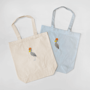 刺繍トートバッグ ハシビロコウとメンダコ