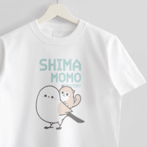 Tシャツ シマエナガとエゾモモンガ SHIMAMOMO おんぶ