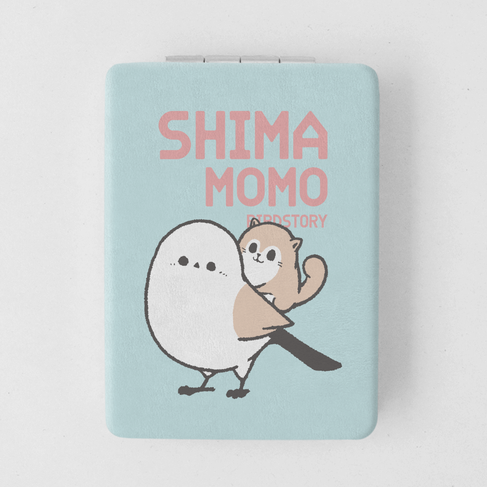 折りたたみコンパクトミラー SHIMAMOMO シマエナガとエゾモモンガ