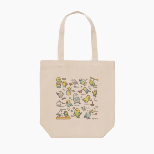 トートバッグ 昔の遊び メンコ 竹馬 輪投げ セキセイインコ