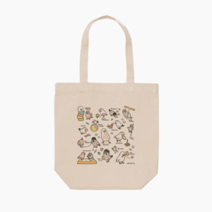 トートバッグ 昔の遊び メンコ 竹馬 輪投げ 文鳥