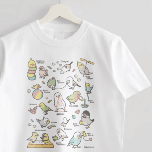 Tシャツ 昔の遊び あやとり だるま落とし いろいろな鳥