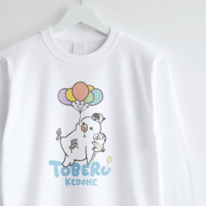 長袖Tシャツ とべるけど風船でふわふわ 文鳥
