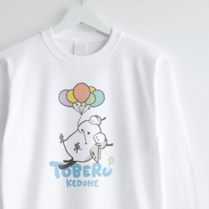 長袖Tシャツ とべるけど風船でふわふわ シマエナガ