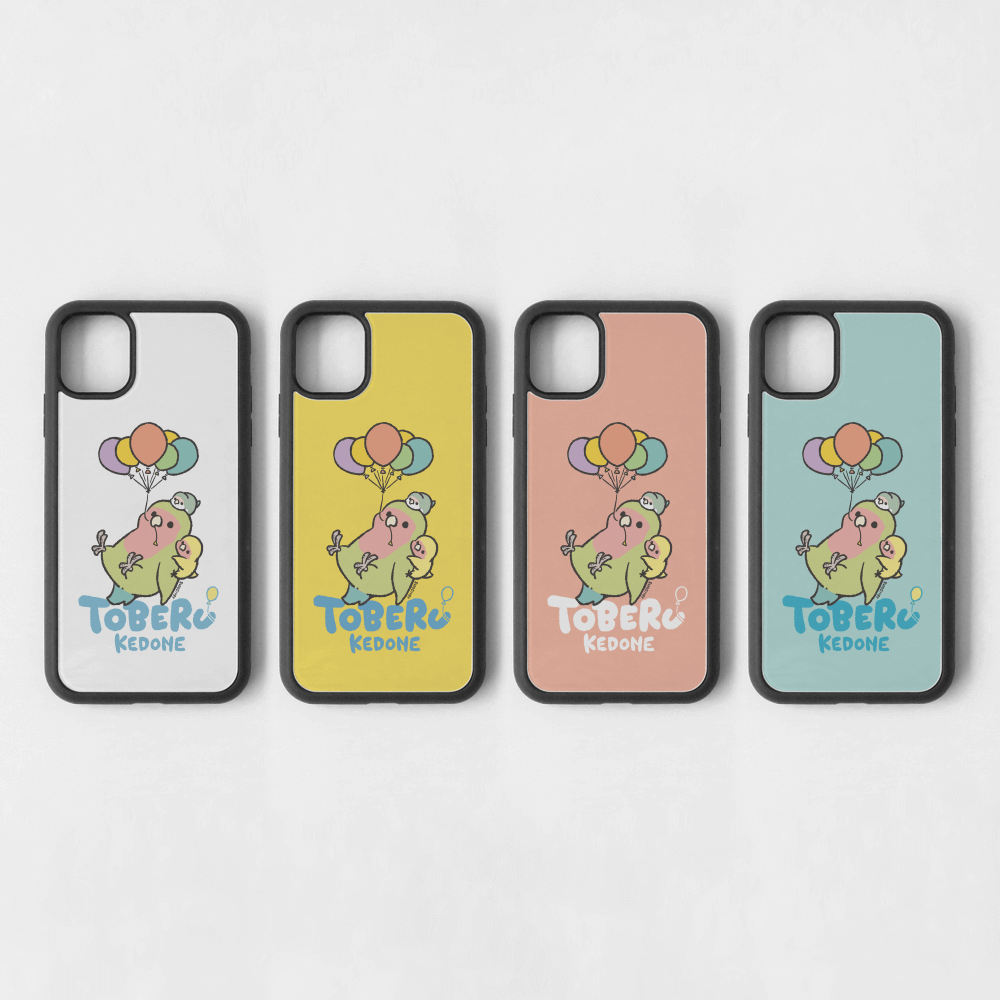 スマートフォンケース  飛べるけど風船で空を舞う コザクラインコ