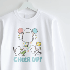 長袖Tシャツ シマエナガの応援団 がんばりましょう