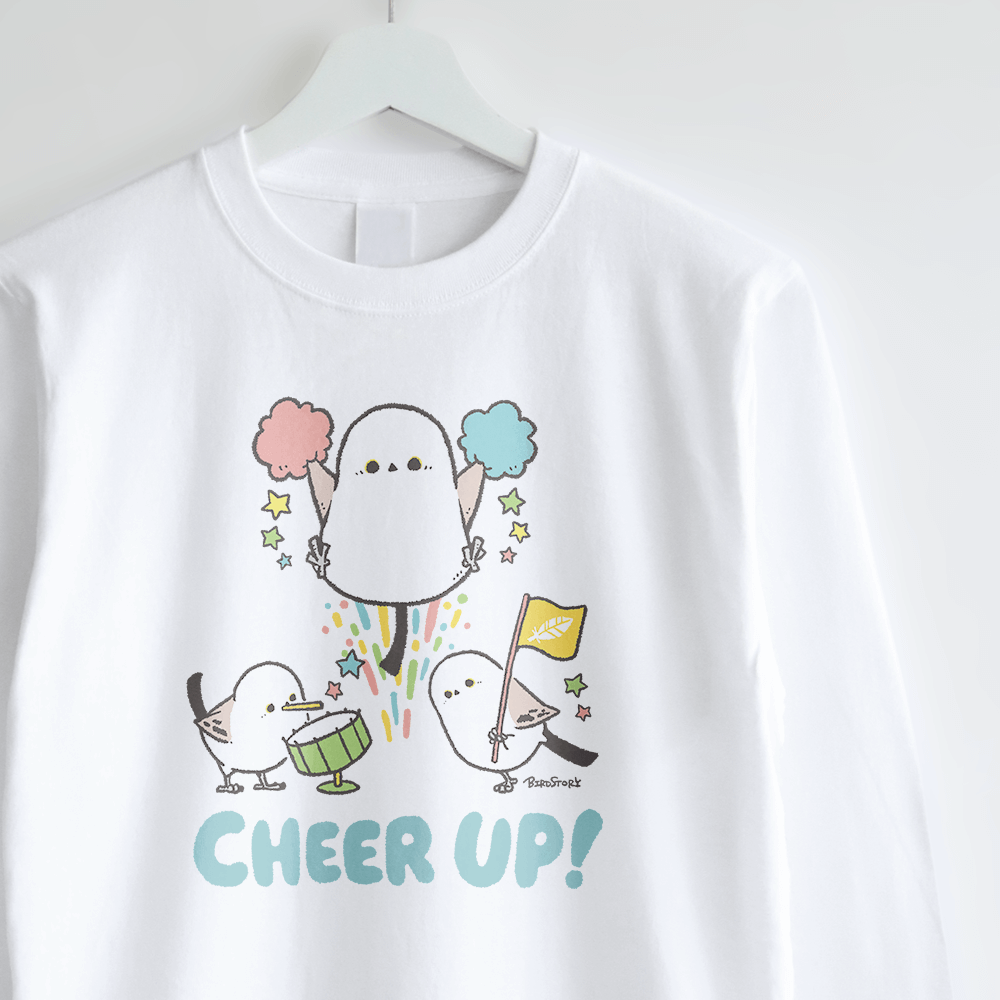 長袖Tシャツ シマエナガの応援団 がんばりましょう