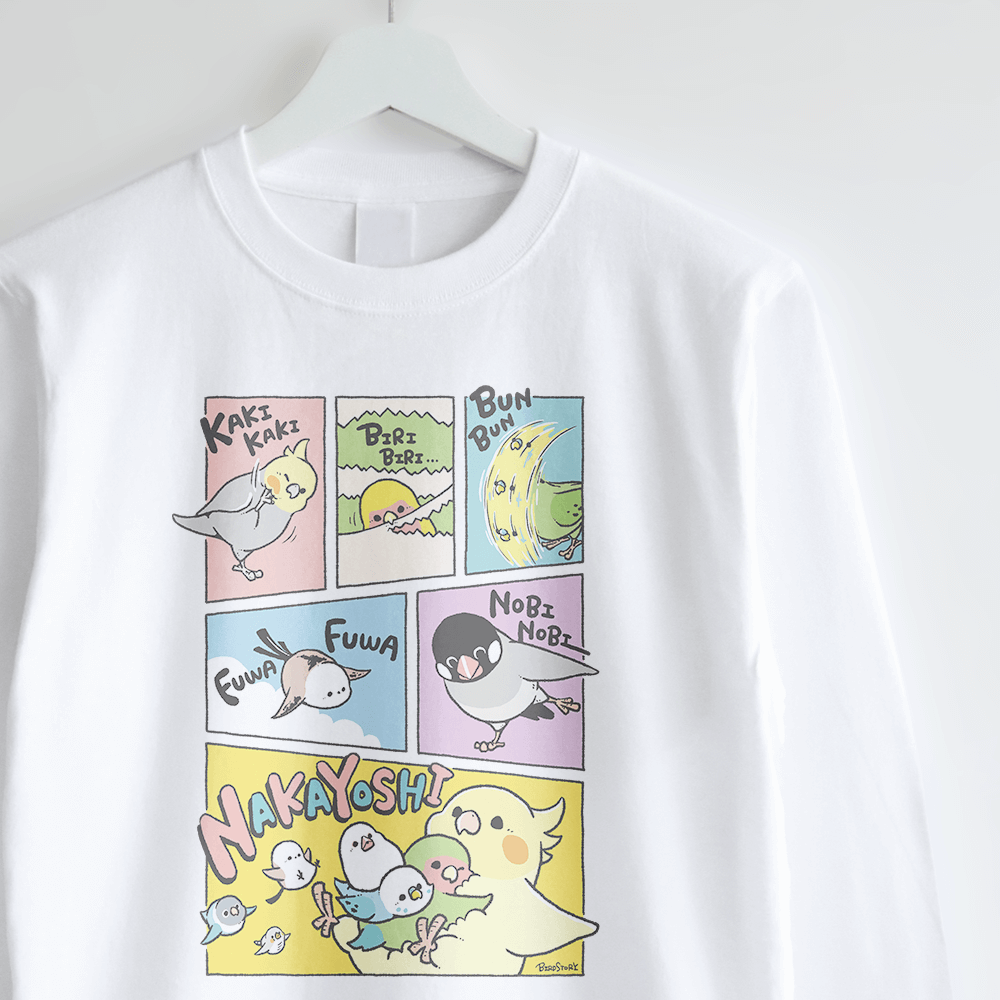 長袖Tシャツ BIRD COMIC 仲良し鳥さんたち