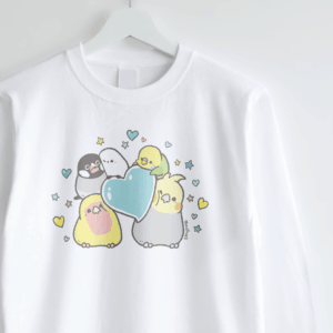 長袖Tシャツ ハートデリバリー 感謝を運ぶ鳥さんたち