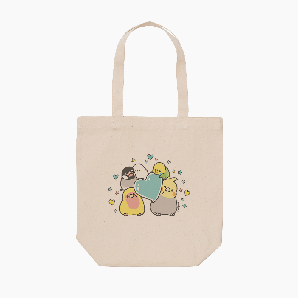トートバッグ ハートデリバリー 感謝を運ぶ鳥さんたち