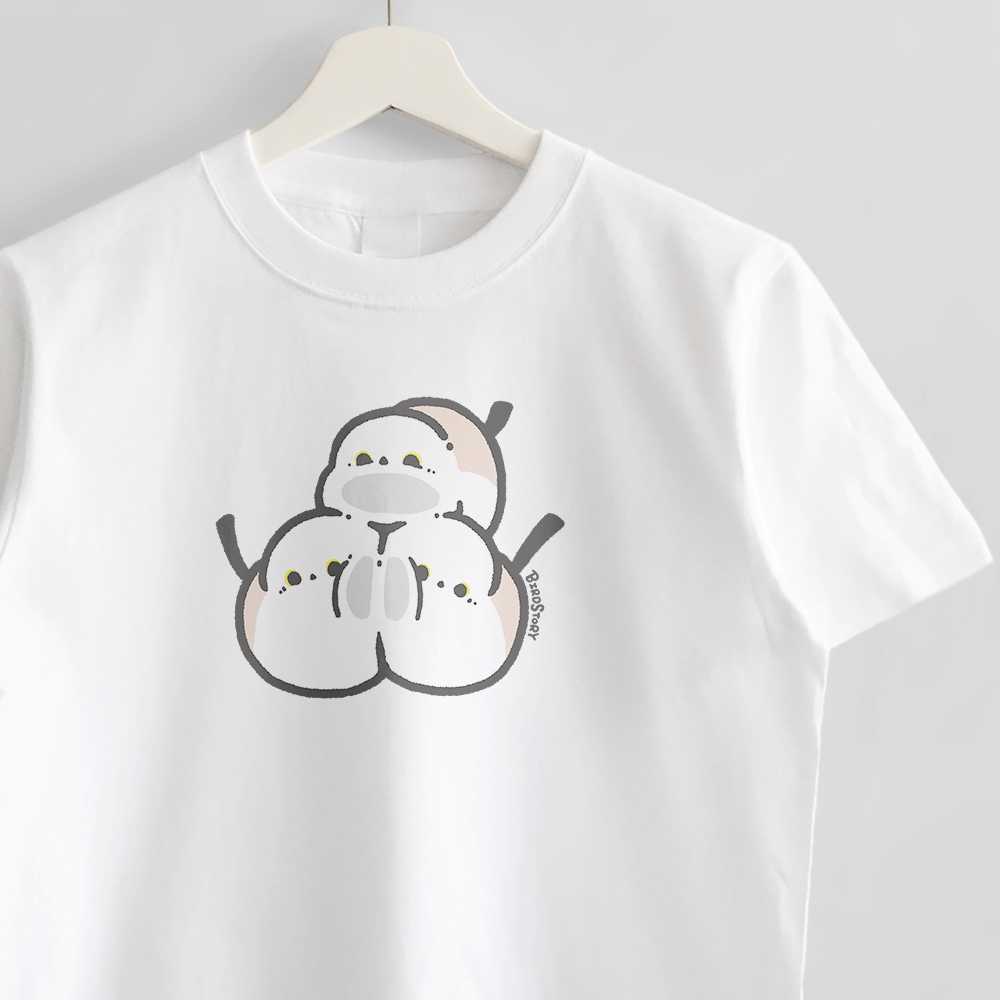 Tシャツ むぎゅ シマエナガ