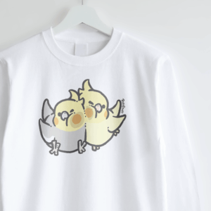 長袖Tシャツ もちっとむぎゅっと オカメインコ