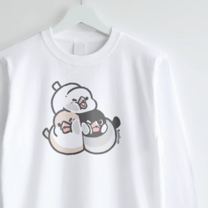 長袖Tシャツ もちっとむぎゅっと 文鳥