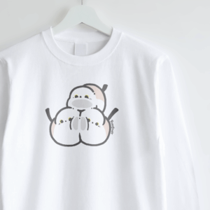 長袖Tシャツ もちっとむぎゅっと シマエナガ