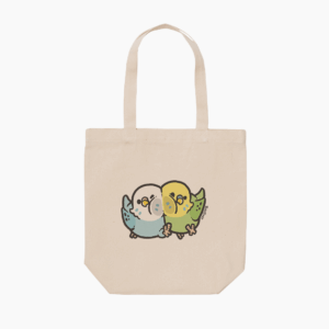 トートバッグ むぎゅっとはりつく セキセイインコ