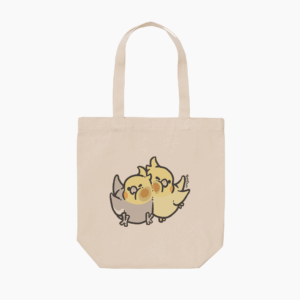 トートバッグ むぎゅっとはりつく オカメインコ