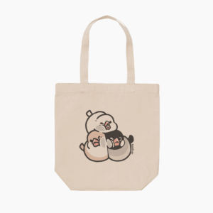 トートバッグ むぎゅっとはりつく 文鳥