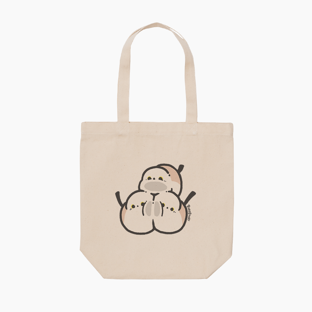 トートバッグ むぎゅっとはりつく シマエナガ