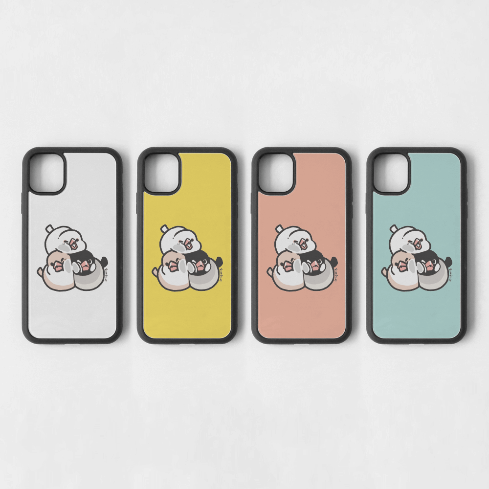 スマートフォンケース むぎゅっともふもふ 文鳥