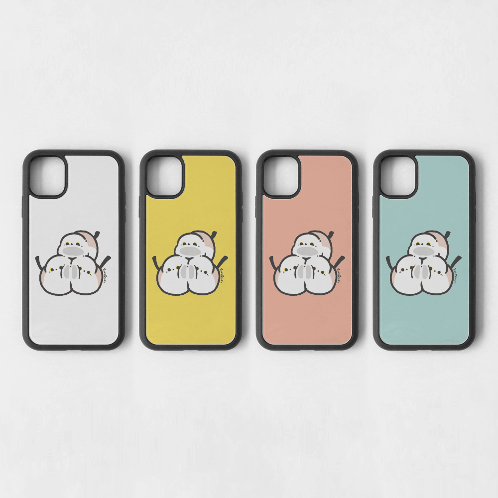 スマートフォンケース むぎゅっともふもふ シマエナガ