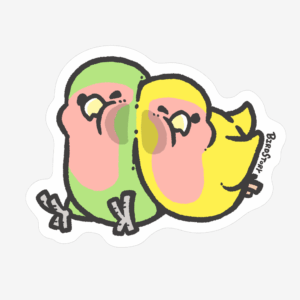 ステッカー シール むぎゅはりつけ コザクラインコ