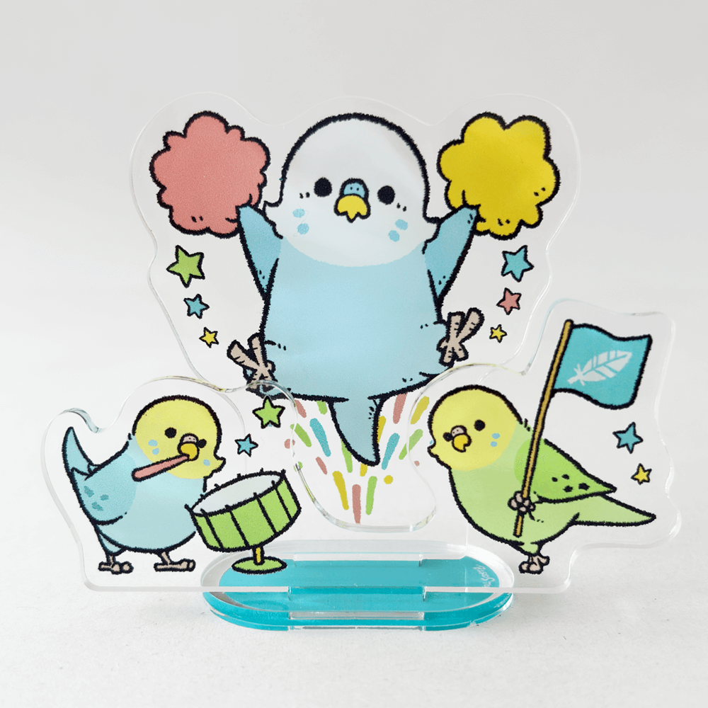 セキセイインコのデスクで応援団 アクリルスタンド