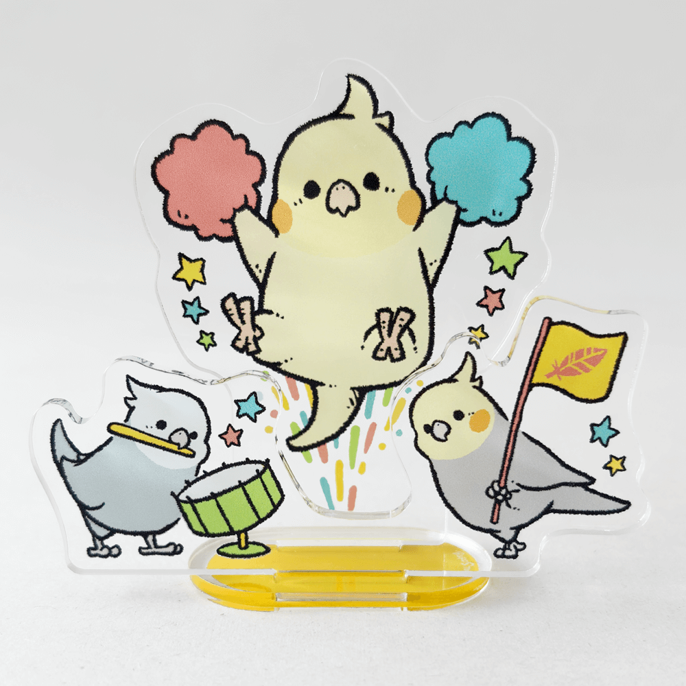 オカメインコのデスクで応援団 アクリルスタンド