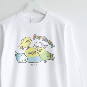 長袖Tシャツ BIRD SLEEP 寝起きをテーマに描いたセキセイインコデザイン