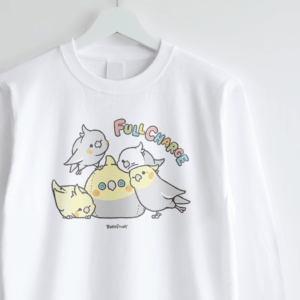 長袖Tシャツ BIRD SLEEP 寝起きをテーマに描いたオカメインコデザイン