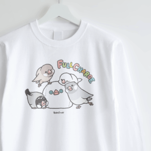 長袖Tシャツ BIRD SLEEP 寝起きをテーマに描いた文鳥デザイン