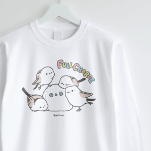 長袖Tシャツ BIRD SLEEP 寝起きをテーマに描いたシマエナガデザイン