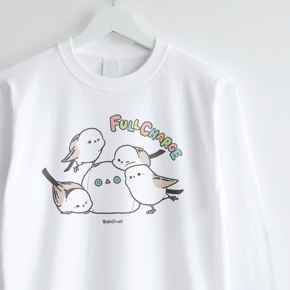 長袖Tシャツ BIRD SLEEP 寝起きをテーマに描いたシマエナガデザイン