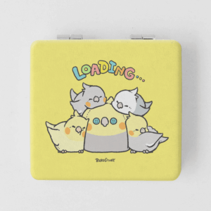 折りたたみコンパクトミラー 手鏡 バードスリープ おやすみおはよう オカメインコ