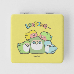 折りたたみコンパクトミラー 手鏡 バードスリープ おやすみおはよう コザクラインコ