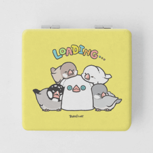 折りたたみコンパクトミラー 手鏡 バードスリープ おやすみおはよう 文鳥