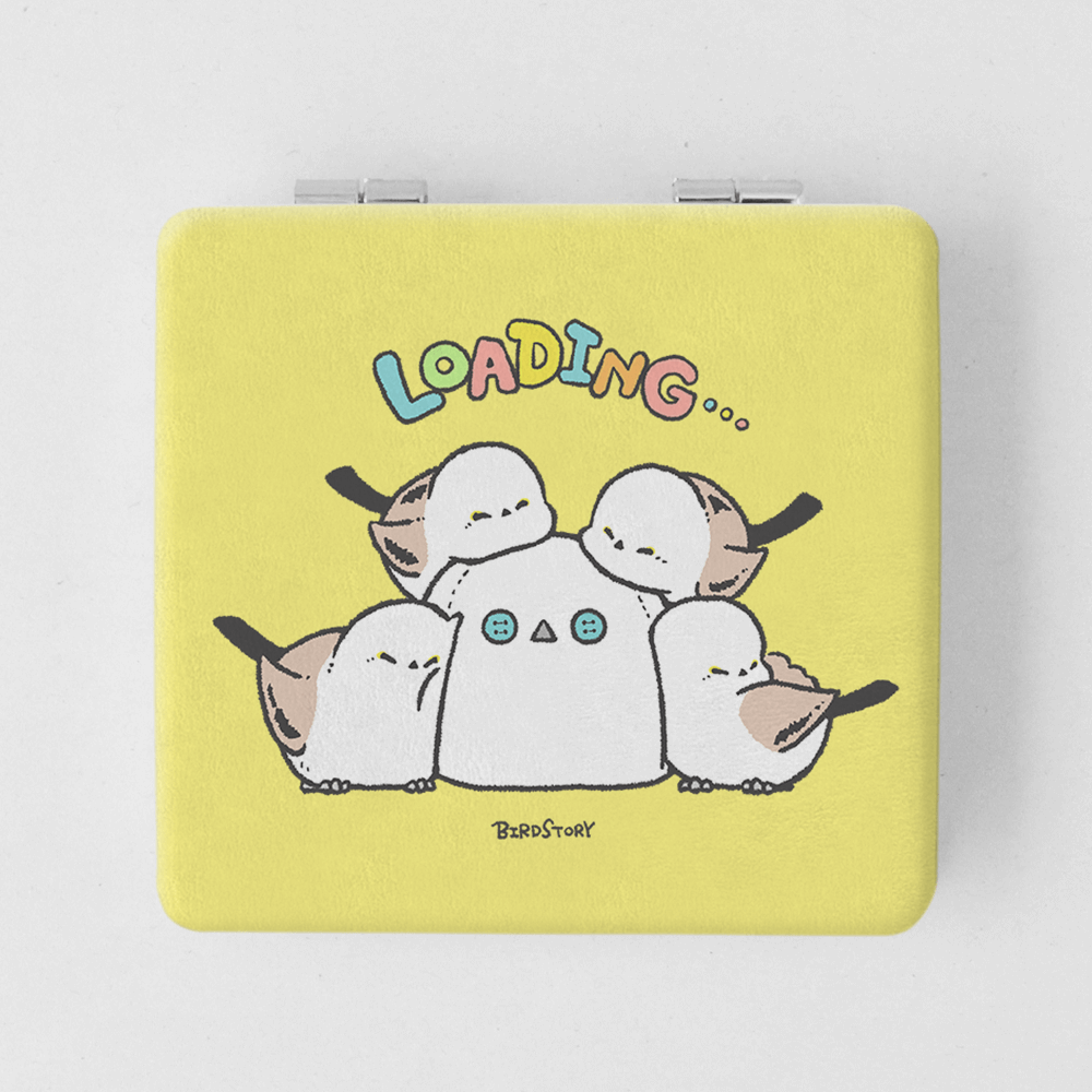 折りたたみコンパクトミラー 手鏡 バードスリープ おやすみおはよう シマエナガ