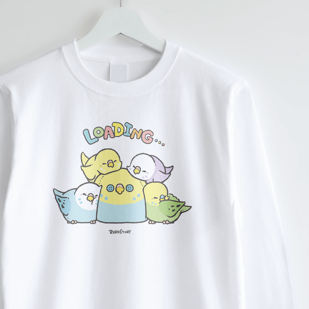長袖Tシャツ BIRD SLEEP 眠りをテーマに描いたセキセイインコデザイン